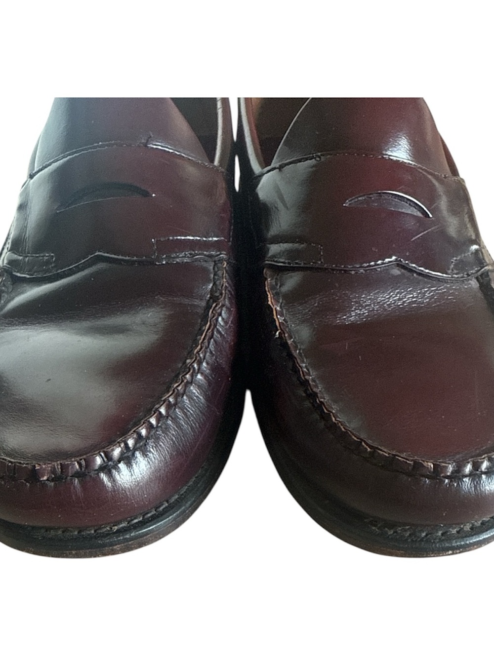 G.H. Bass Weejuns Men's 12 D Burgundy Leather Penny Loafers 620001 Academia Prep - Picture 8 of 10